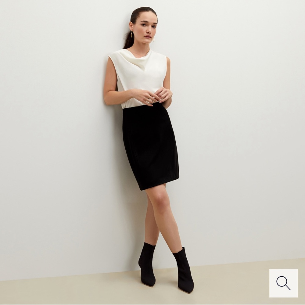 MM Lafleur The Crosby Skirt - Black Textured Ponte